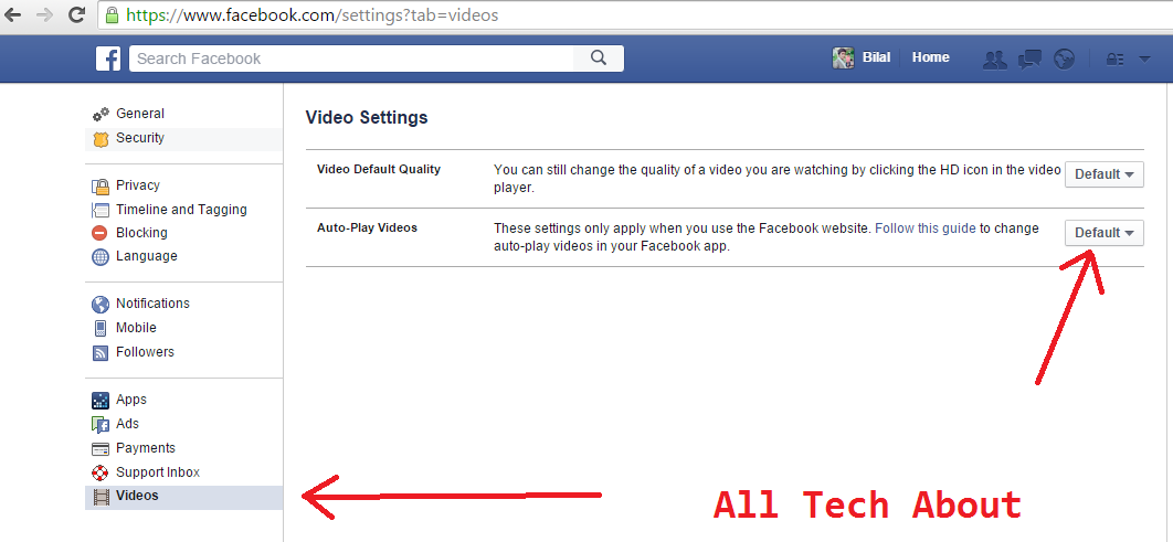 Stop videos Playing automatically on Facebook