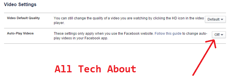 Stop videos Playing automatically on Facebook