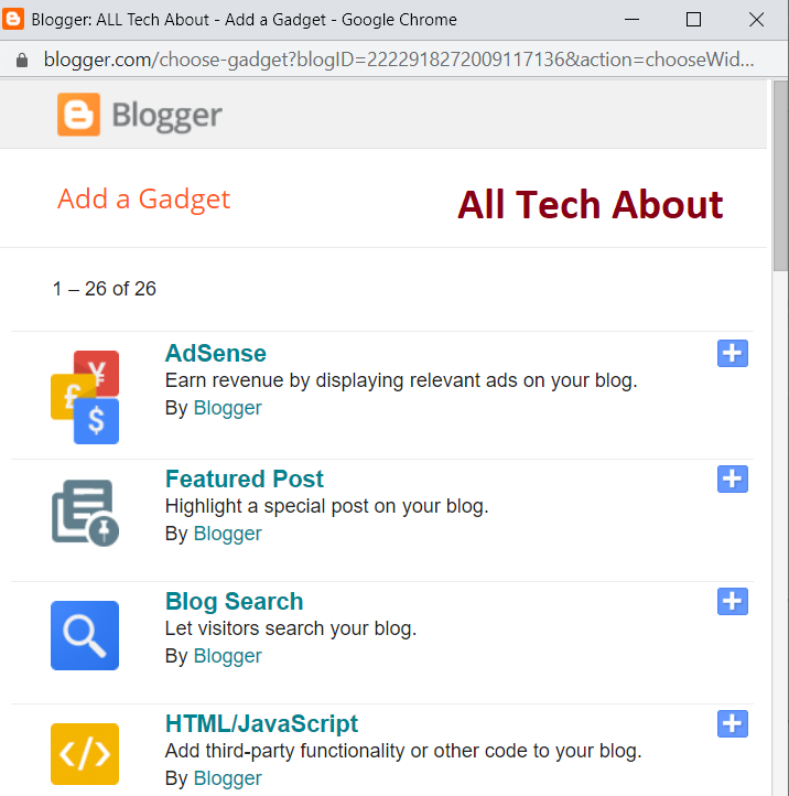 How To Add a Gadget (Widgets) in Your Blog