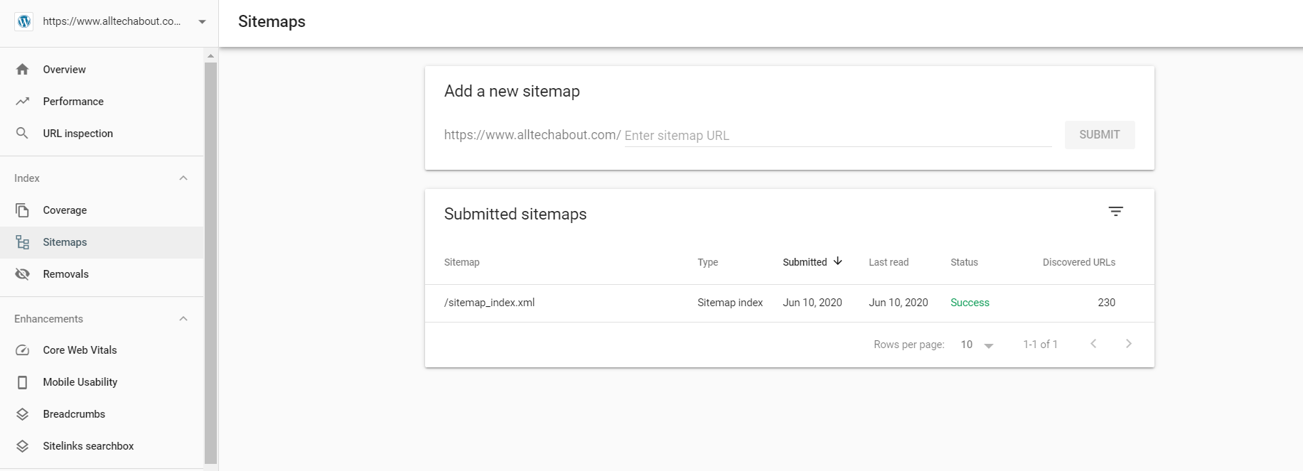 submit sitemap in google console
