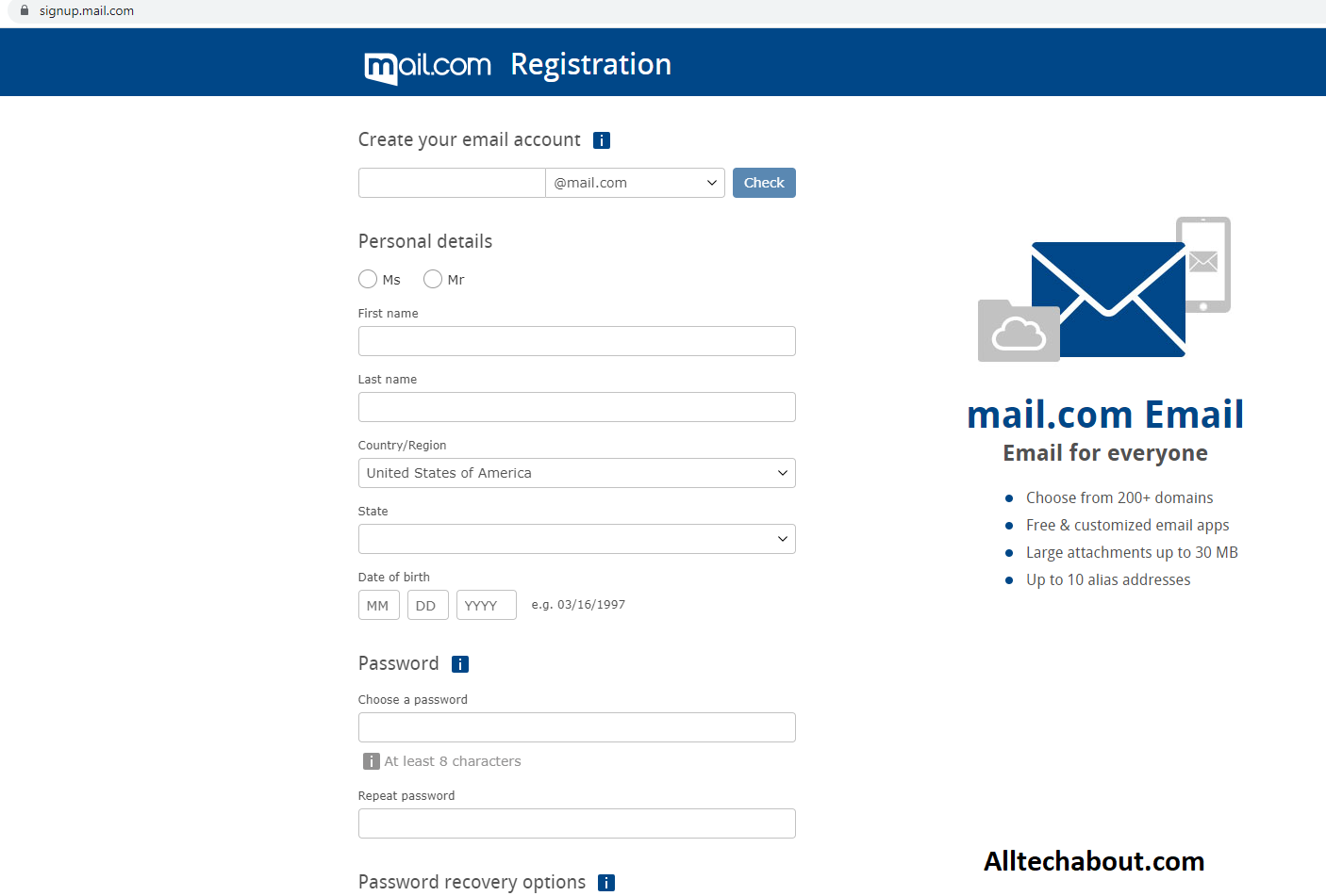 Create an email account